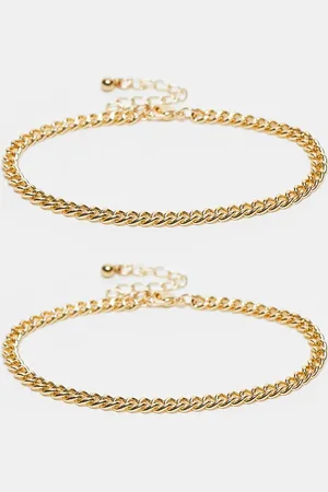 FADED FUTURE Pack de 2 pulseras doradas de cadena de