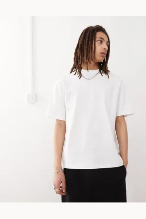 Weekday Camiseta blanca holgada de punto liso grueso de