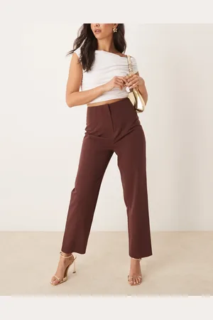Miss Selfridge Pantalones chocolate de corte cigarette Essentials de -Verde