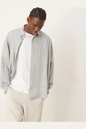 ASOS Camisa a rayas extragrande con bordado de