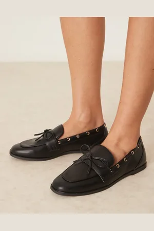 Raid Mocasines negros estilo náuticos con lazos Nico de
