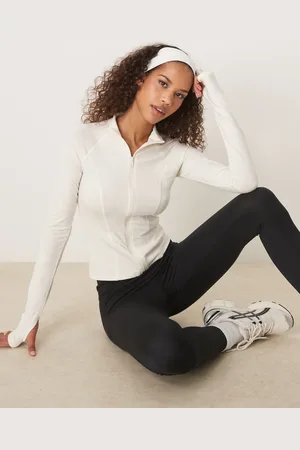 Gina Tricot Chaqueta deportiva sin costuras con cremallera de tejido suave de
