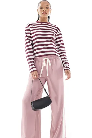 ASOS Pantalones rosas sin cierres con panel en contraste de Petite