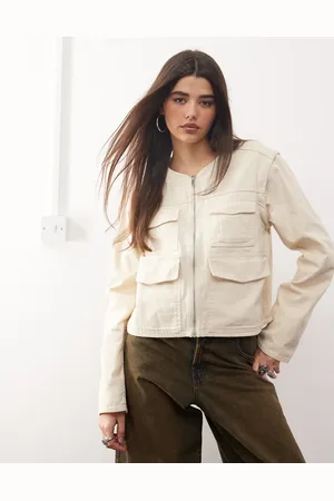 Monki Chaqueta utilitaria con mangas desmontables con cremallera de -Neutro