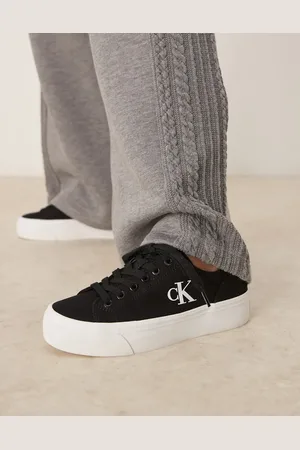 Calvin Klein Zapatillas de deporte negras con plataforma plana de lona Vulc de -Negro