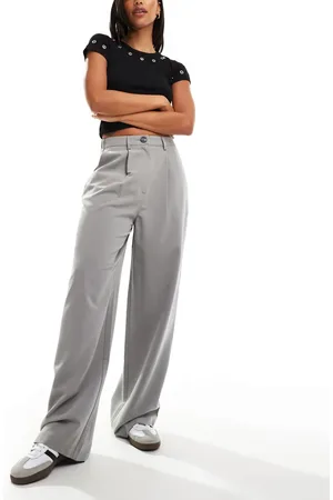 Miss Selfridge Pantalones de sastre grises de pernera ancha de