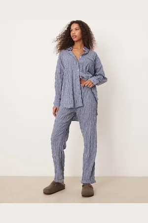 Free People Pantalones de pijama azul marino de tejido texturizado de (parte de un conjunto)