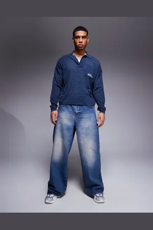 ASOS Vaqueros muy holgados con lavado azul oscuro de