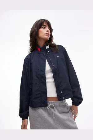 Tommy Hilfiger Chaqueta azul marino ligera con detalle de bandera en el cuello Essentials de