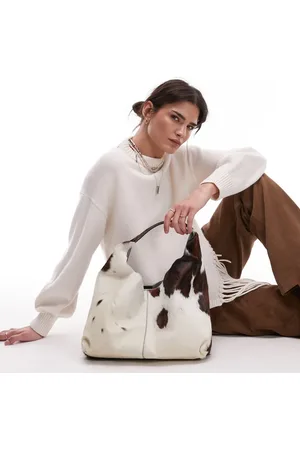 & OTHER STORIES Bolso tote pequeño con estampado de vaca y acabado efecto pelo de cuero de