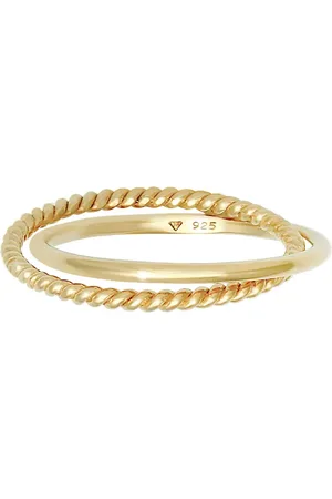 Elli Anillo fino clásico de plata de ley 925 con diseño retorcido envolvente de