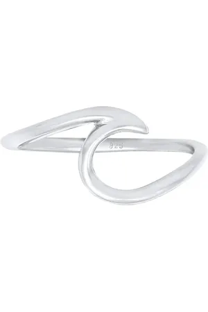 Elli Anillo con diseño de onda llamativo de plata de ley 925 de
