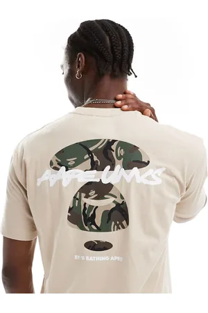 A Bathing Ape Camiseta con logo y estampado de camuflaje en la parte trasera de -Neutro