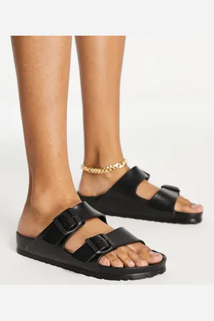 Birkenstock Sandalias negras planas Arizona Eva de