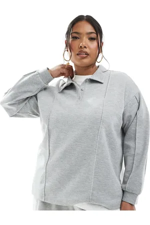 VERO MODA Polo gris claro melange de punto liso de (parte de un conjunto)