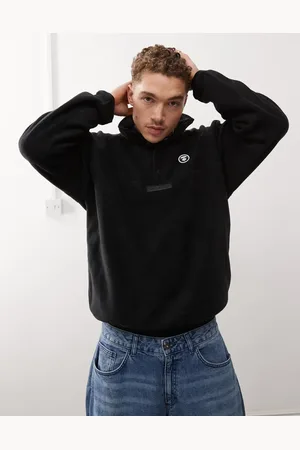 A Bathing Ape Sudadera negra con logo de felpa de
