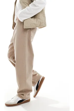 JACK & JONES Pantalones beis de corte ancho Alex de -Neutro