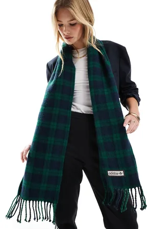 adidas Bufanda verde oscuro y a cuadros escoceses de