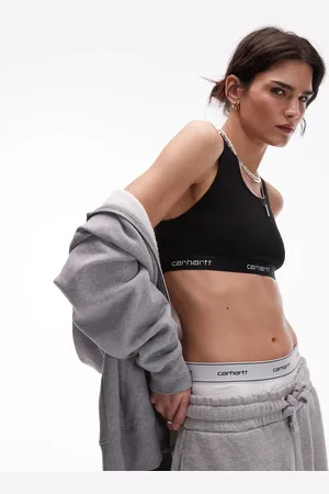 Carhartt Top de tirantes con cuello de nadadora y logo de texto de