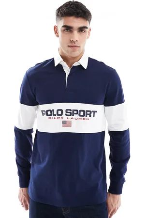 Ralph Lauren Polo de corte clásico extragrande y estilo rugby con panel en el pecho y logo de bandera de la colección cápsula Sport de
