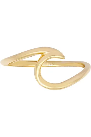 Elli Anillo con diseño de onda llamativo de plata de ley 925 de