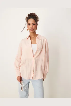AWARE Camisa claro de tejido efecto rugoso de