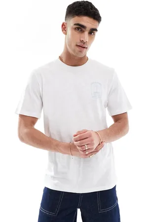 JACK & JONES Camiseta blanca con estampado en el pecho de