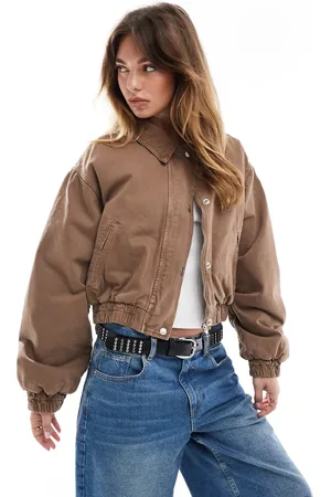 ASOS Chaqueta bomber vaquera con solapas de pana de