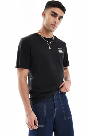 JACK & JONES Camiseta negra con estampado delantero de