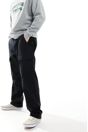 Vans Pantalones negros cargo de corte tapered suelto de tejido antidesgarros Fatigue de