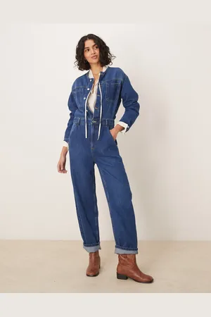 ASOS Mono vaquero largo sin solapas con lavado premium de