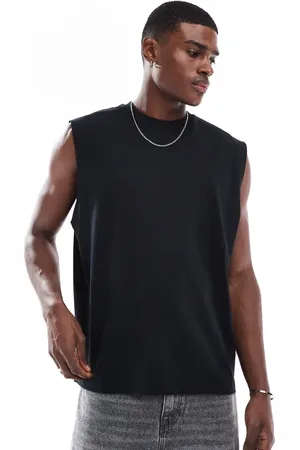 ASOS Camiseta negra sin mangas extragrande de