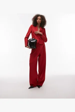 MANGO Pantalones rojos de pernera recta de (parte de un conjunto)