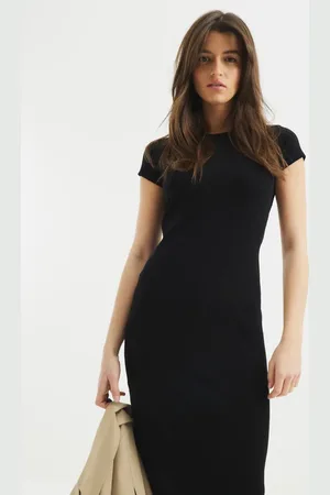 River Island Vestido midi de manga corta de