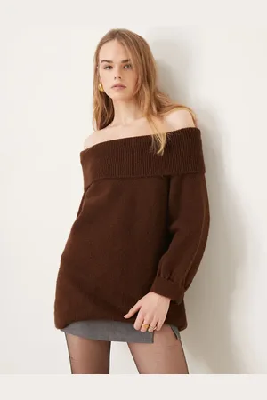 Miss Selfridge Jersey extragrande con escote Bardot de