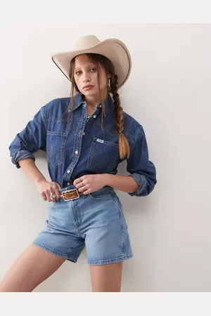 Wrangler Pantalones cortos vaqueros de 5" de estilo wéstern de
