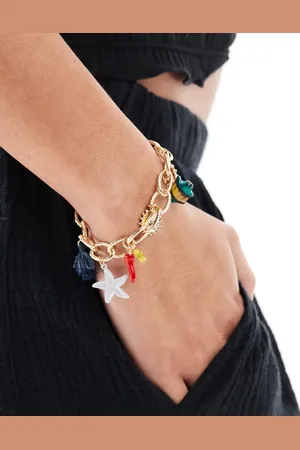 ASOS Pulsera dorada con charms de
