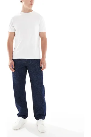 ASOS Vaqueros holgados con lavado crudo y estampado a láser animal variado de -Azul