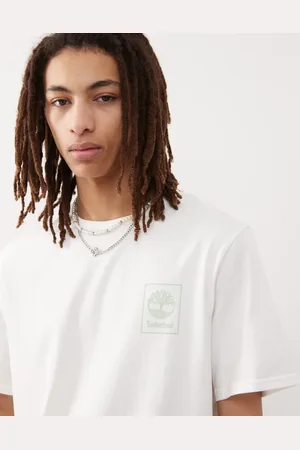 Timberland Camiseta blanca con recuadro del logo en el pecho de