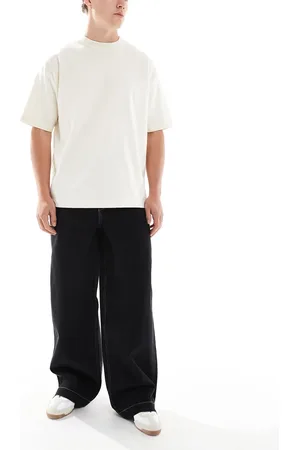 ASOS Vaqueros negros muy holgados con cinturón de -Azul