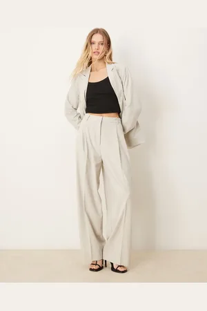 AWARE Pantalones de sastre gris claro de corte suelto de (parte de un conjunto)