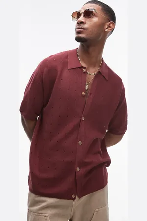Topman Polo de pointelle de -Rojo
