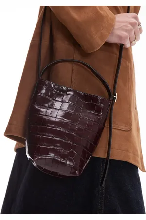 ARKET Bolso bombonera con correa estilo bandolera extraíble de cuero de -Negro