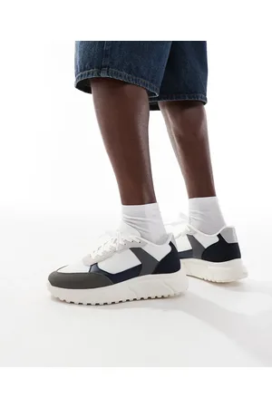 JACK & JONES Zapatillas de deporte blancas, grises y azul marino Runner de