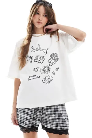 4th & Reckless Camiseta blanca con estampado gráfico "Leisure Club" de