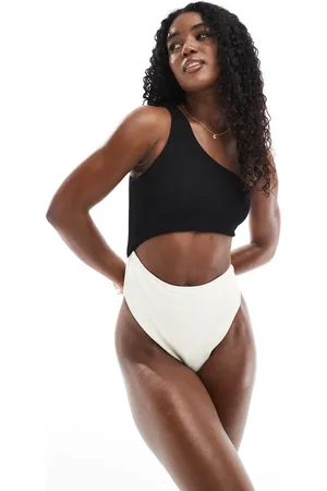 The Frolic Trikini y crema asimétrico con diseño color block exclusivo de