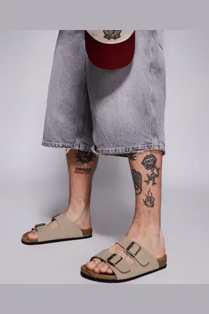 ASOS Sandalias color con dos correas y suela de corcho de -Neutro