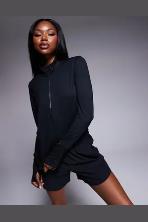 Under Armour Camiseta negra con media cremallera Launch Pro de