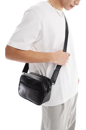 ASOS Bandolera negra de cuero sintético de