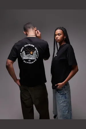 Dickies Camiseta negra con estampado gráfico trasero de paisaje de